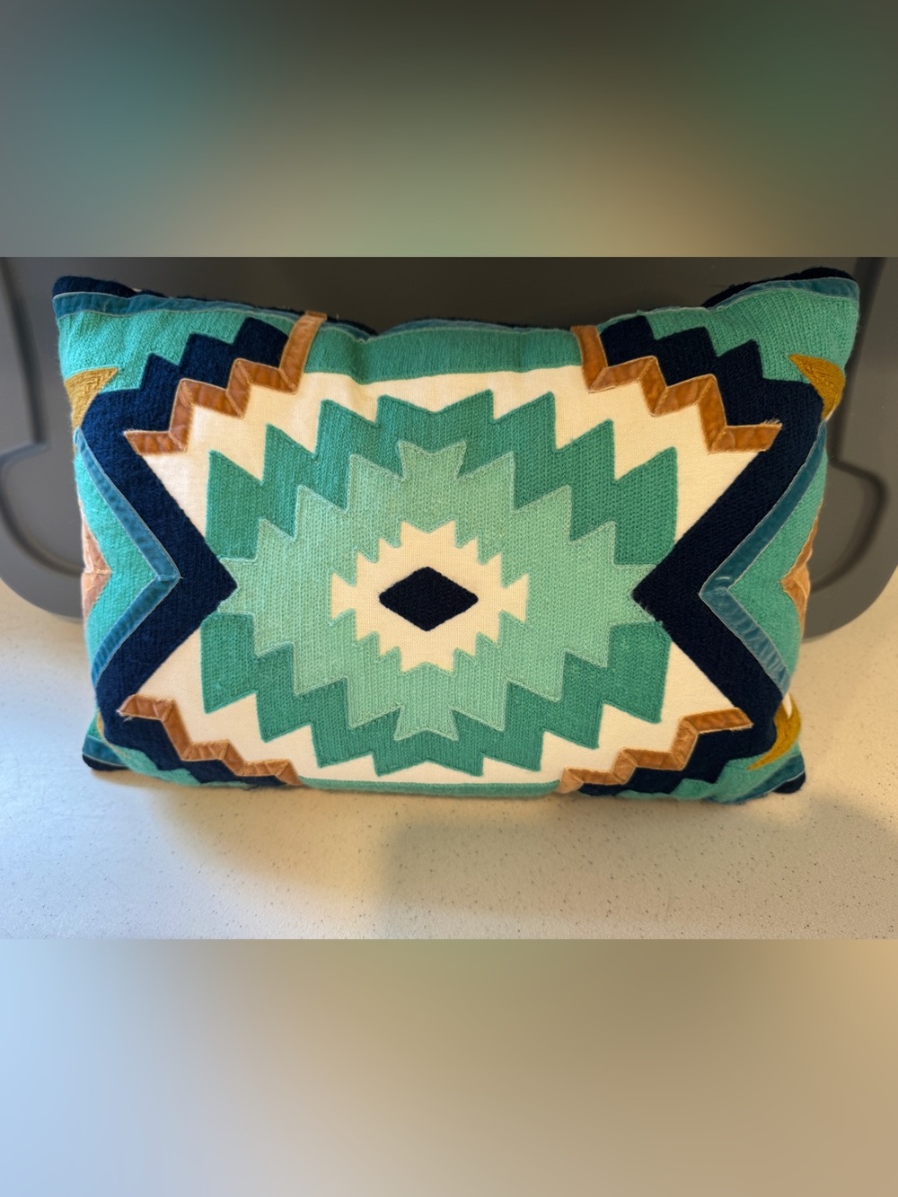 Teal Aztec Decorative Throw Pillow - Unbranded